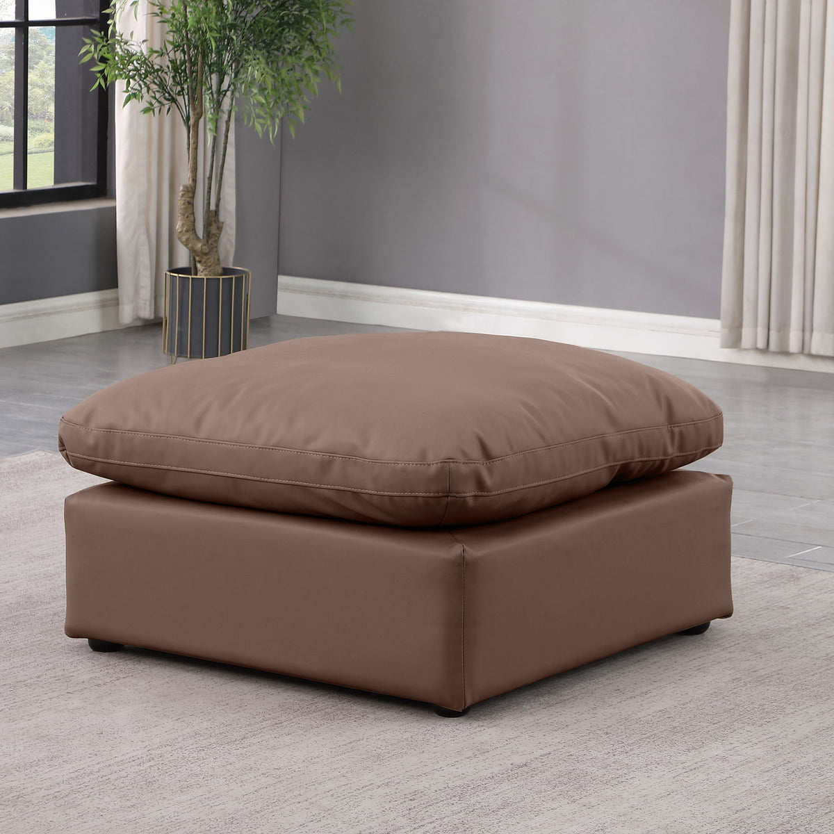 Indulge - Faux Leather Ottoman