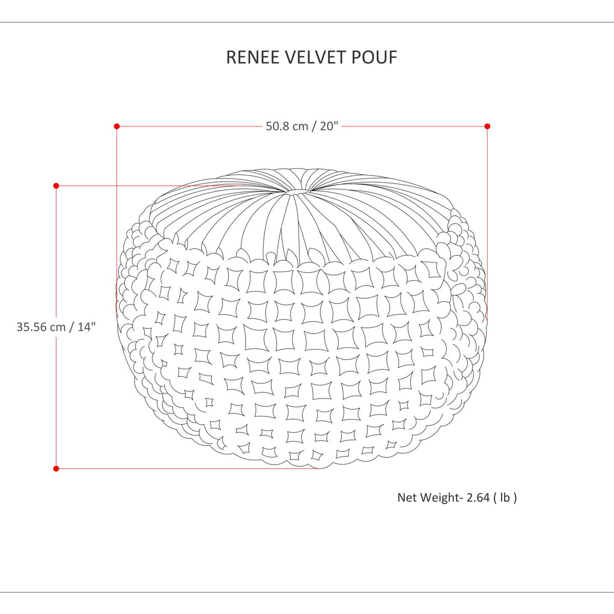 Renee - Handcrafted Round Pouf