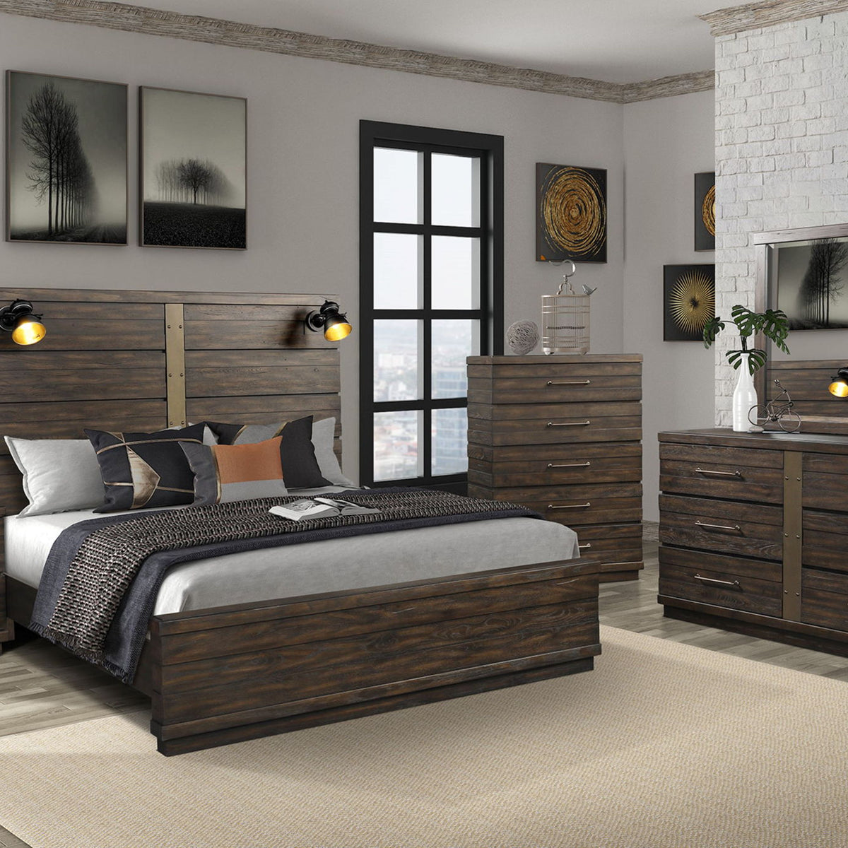 Square Mirror With Knotty - Brown