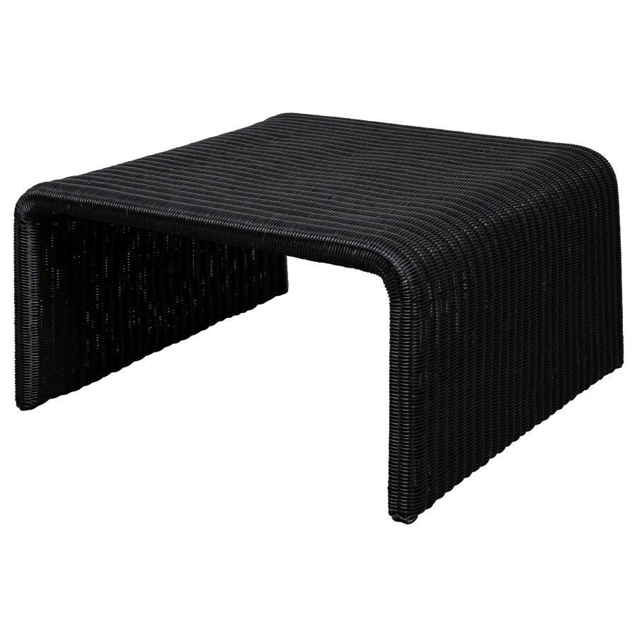 Cahya - Woven Rattan Square Coffee Table - Black