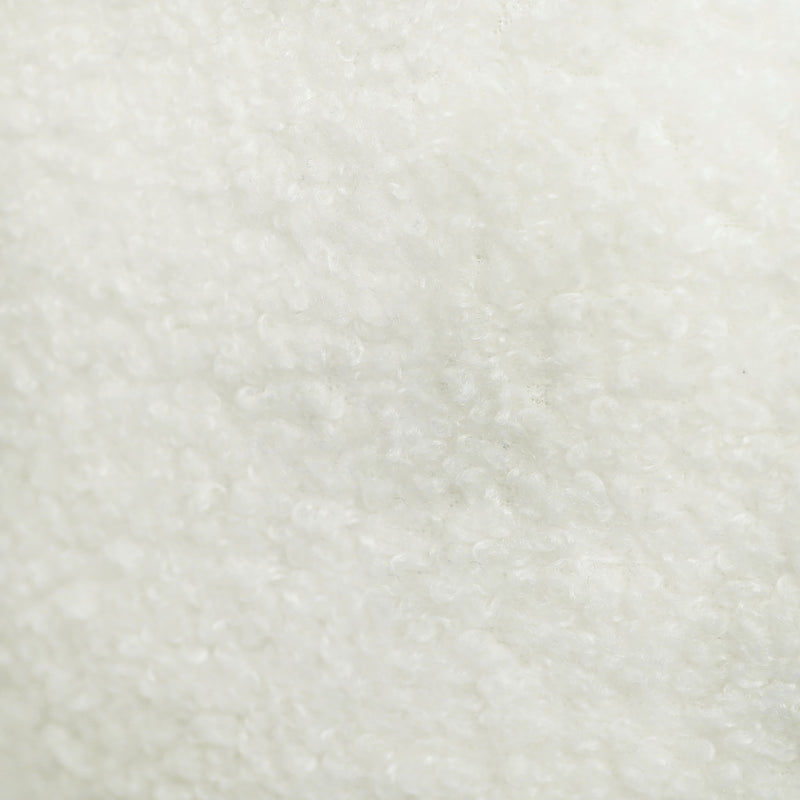 Beige faux shearling fabric close-up texture, soft plush nap