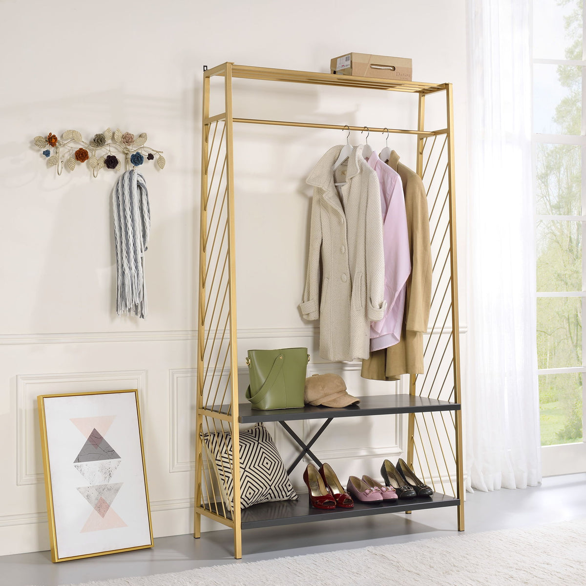 Pahor - Hall Tree - Gold / Black