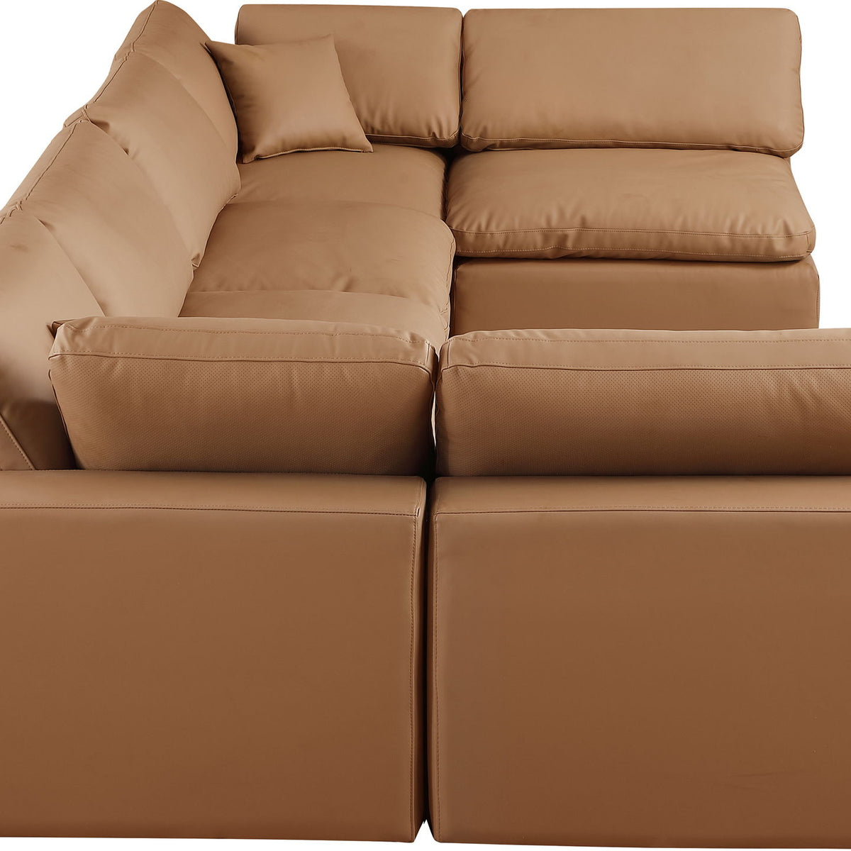 Comfy - 6 Piece Faux Leather Modular Armless Sectional