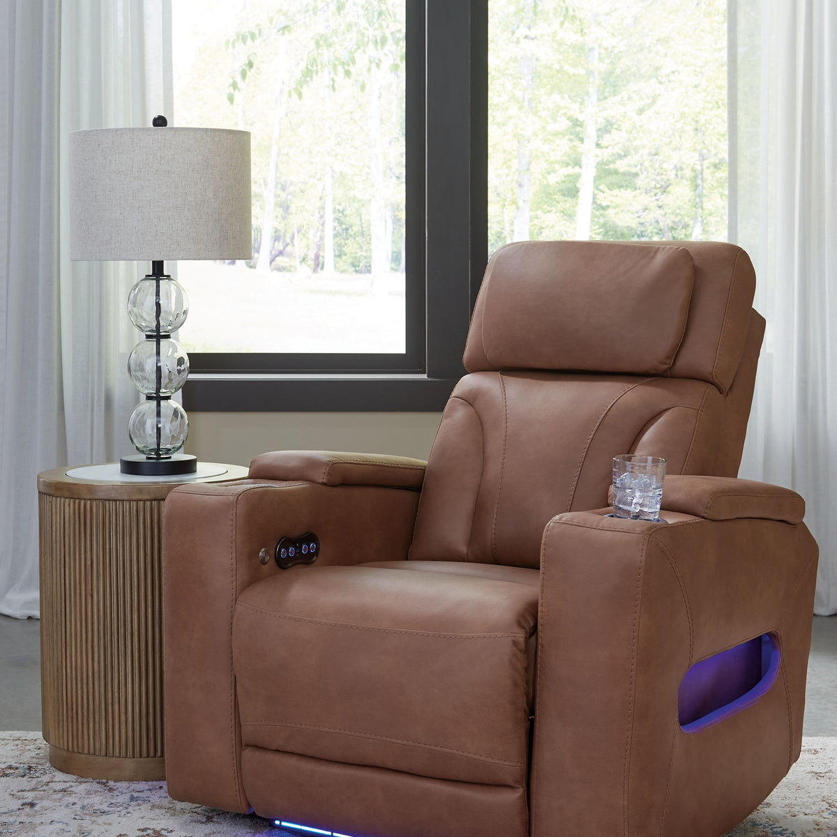 Clean-Slate - Caramel - Power Recliner / Adj Headrest