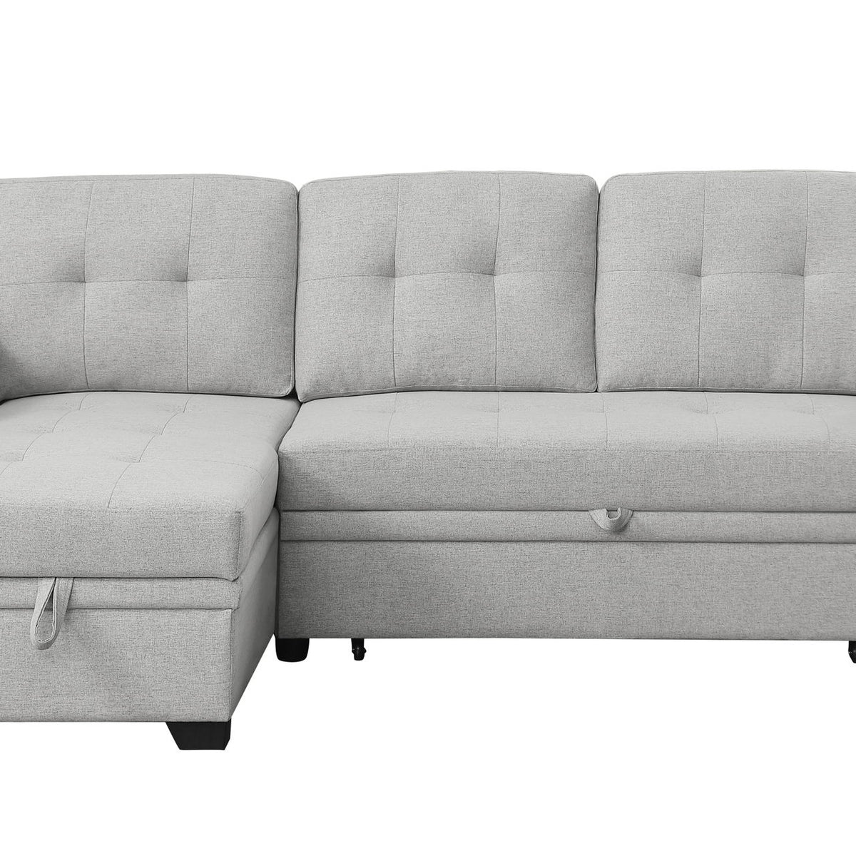 Sierra - Linen Reversible Sleeper Sectional Sofa With Storage Chaise