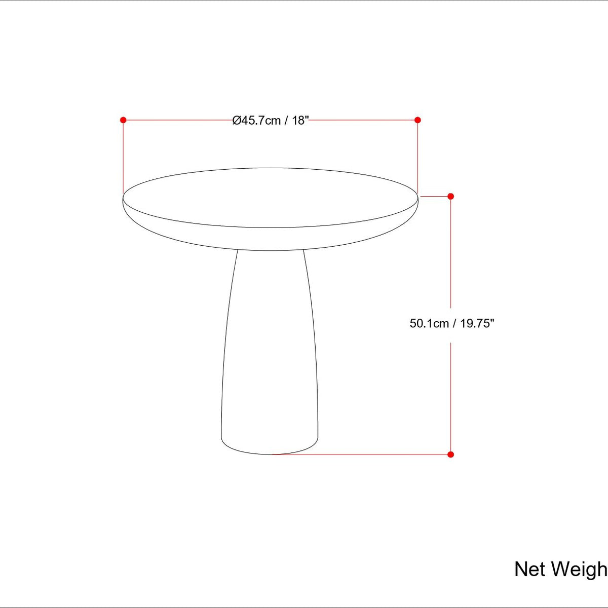 Dominique - Cast Aluminum Side Table - Brown