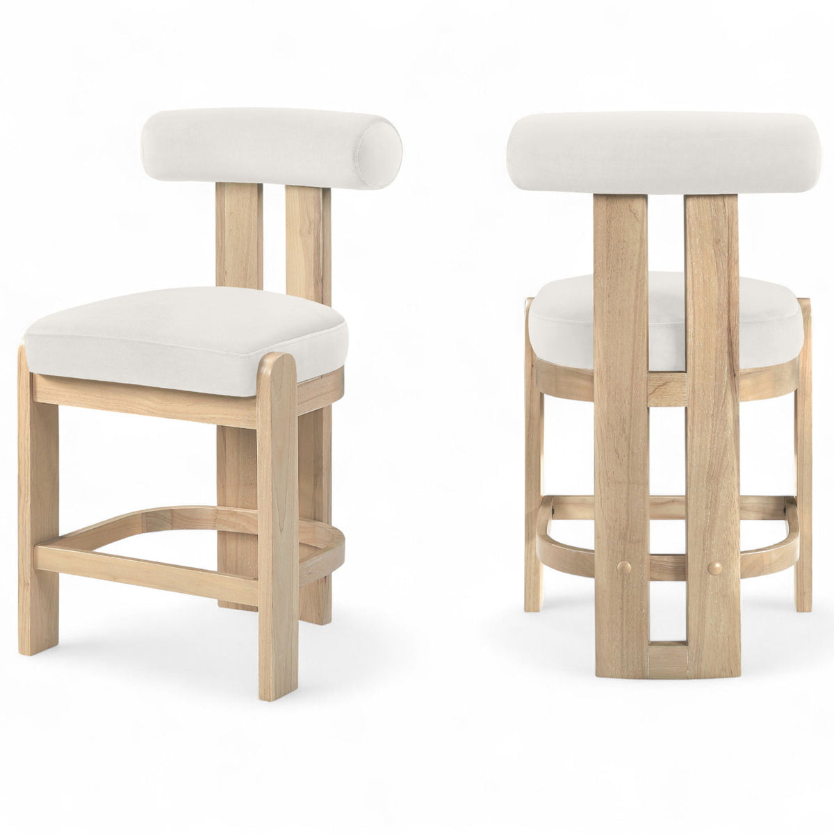 Arienzo - Velvet Performance Fabric Upholstered Counter Stool (Set of 2)