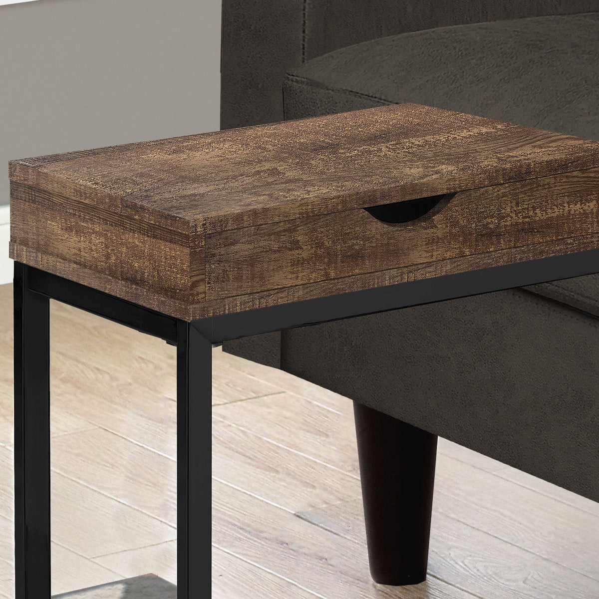 Accent Table, C - Shaped, Modern - Brown
