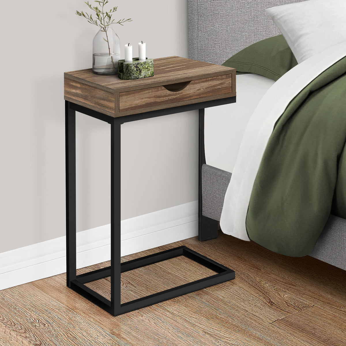 Accent Table, C - Shaped Contemporary Elegant Desig
