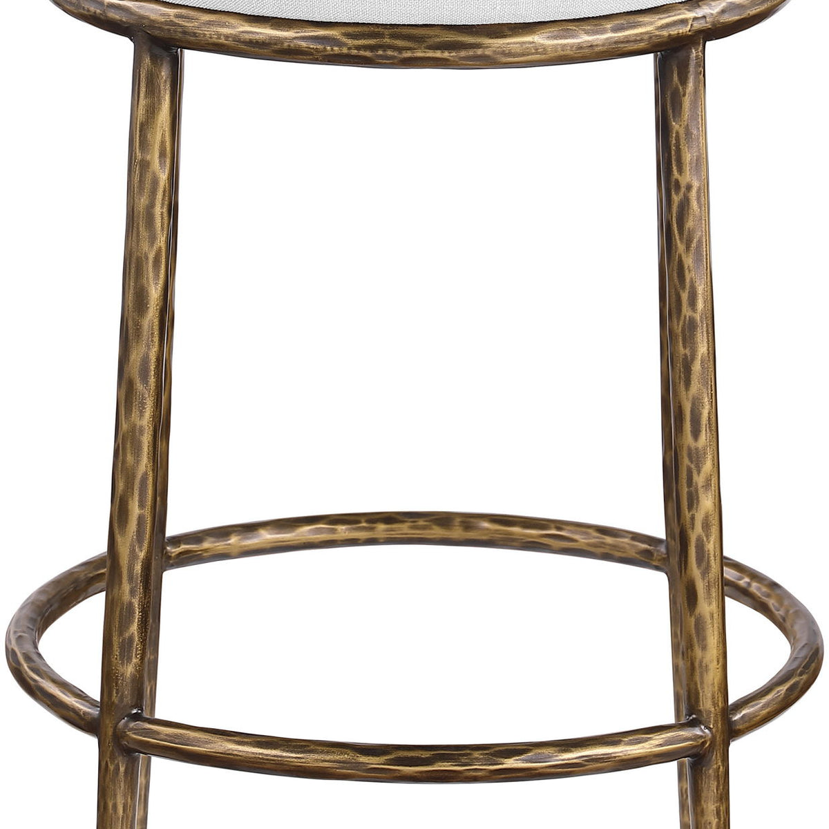 Ferro - Upholstered Backless Counter Stool With Brushed Gold Base