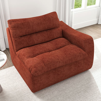 Modern Lazy Floor Sofa With Right Arm, Comfortable Beanbag Lounge