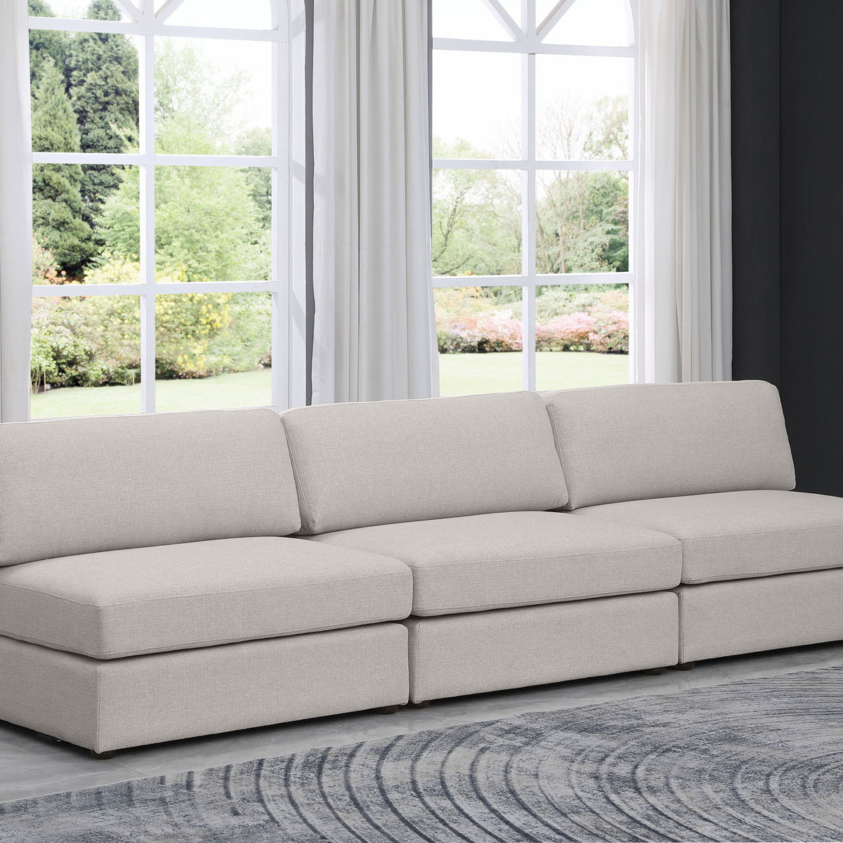 Beckham - Modular 3 Seat Armless Sofa