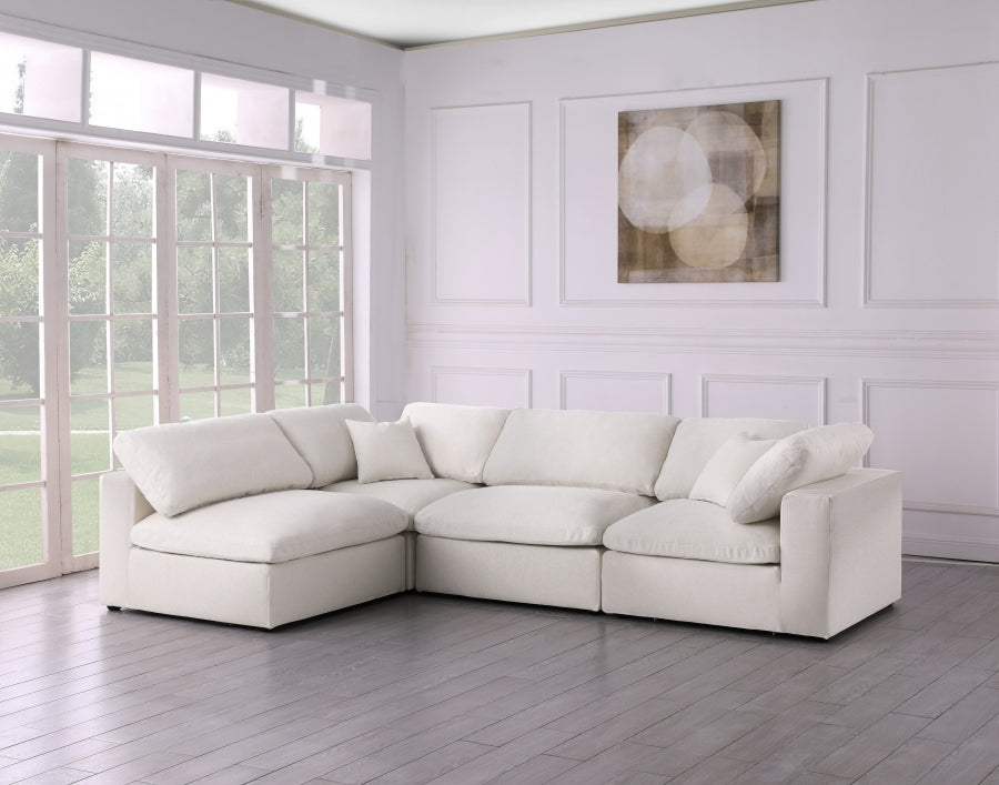 Meridian Serene Linen Fabric Deluxe Cloud Modular Sectional