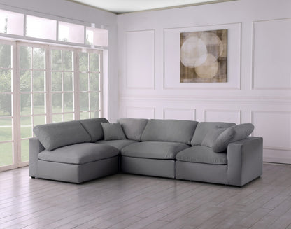 Meridian Serene Linen Fabric Deluxe Cloud Modular Sectional