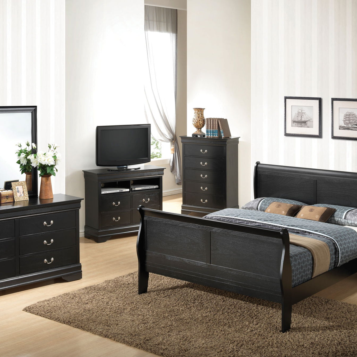 Panel Sleigh Bed