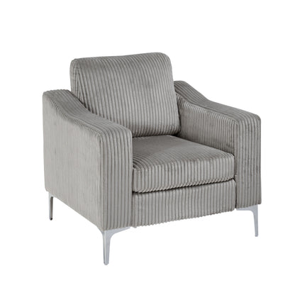 Lounge sofa with armrests that can be assembled, Convertible Sectional Corduroy Sofa, Gray