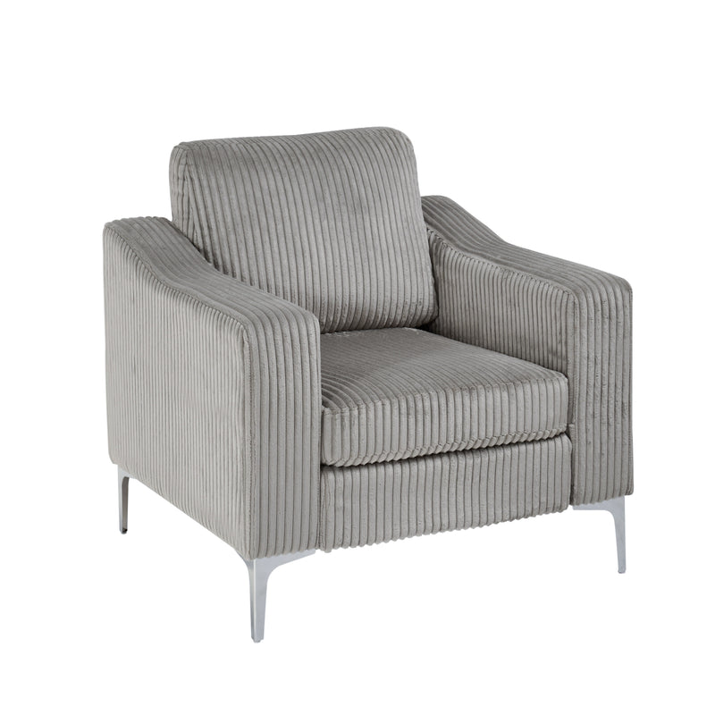 Lounge sofa with armrests that can be assembled, Convertible Sectional Corduroy Sofa, Gray