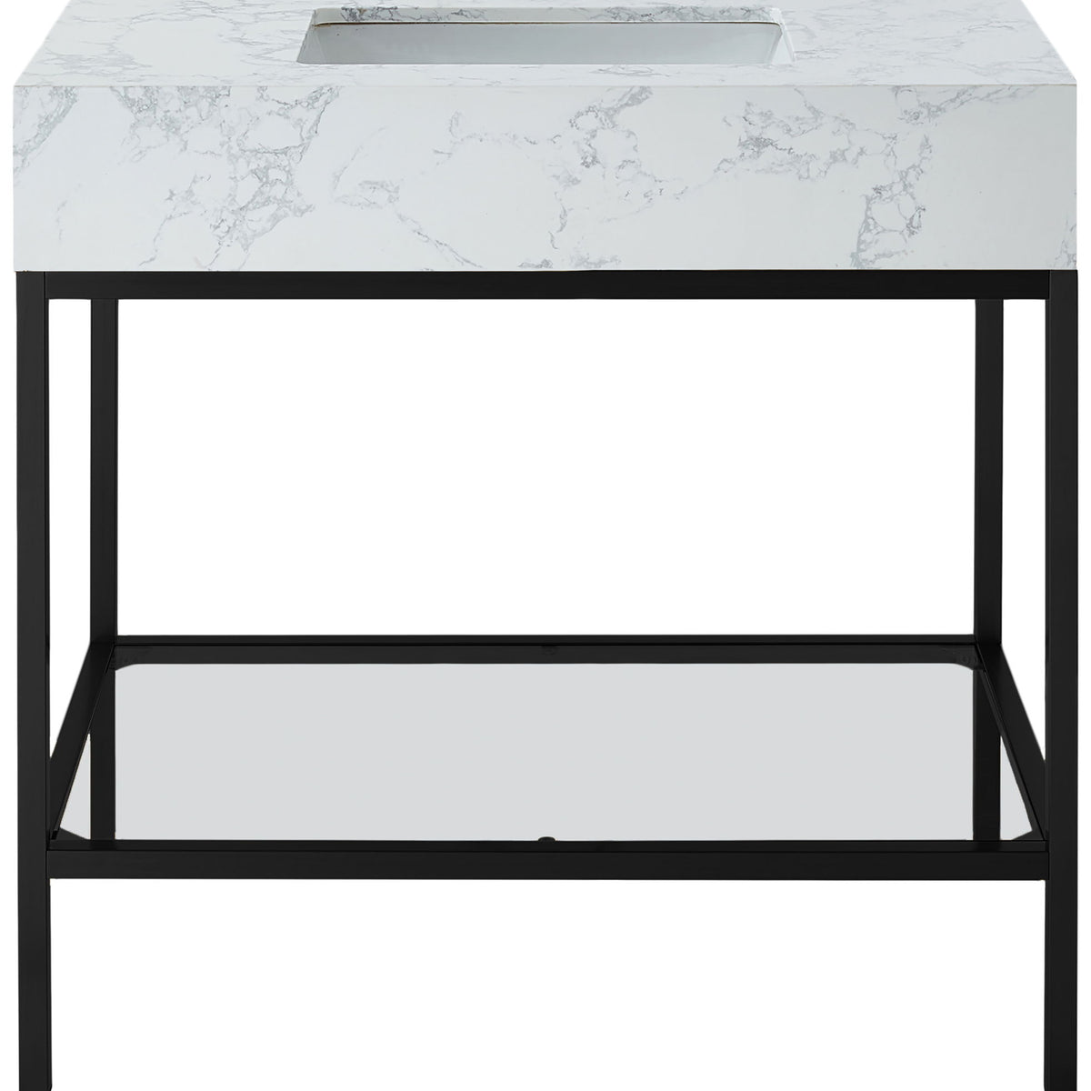 Marmo - Engineered Marble Bathroom Vanity With Black Base