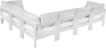 Nizuc - Outdoor Patio Modular Sectional 6 Piece - White - Metal