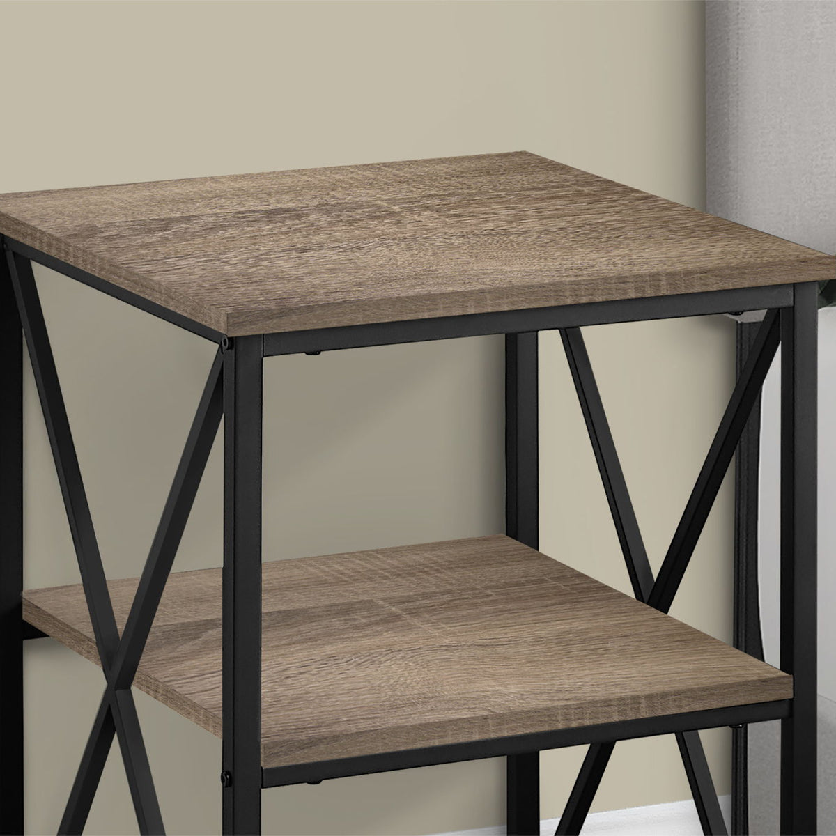 3 Tier Accent Table, Side Marble Look Contemporary & Modern