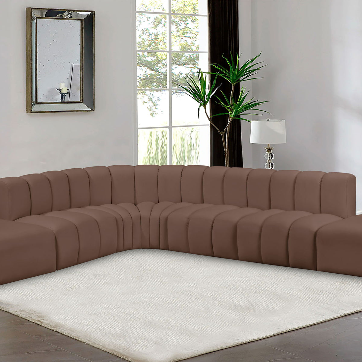 Arc - Faux Leather 7 Piece Corner Modular Sofa