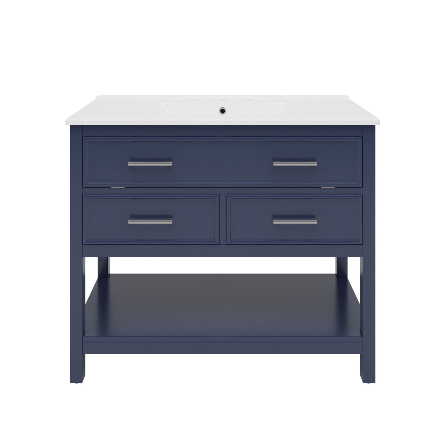 Bathroom Vanity With Ceramic Sink, Tip Out Tray & 2 Full Extension Drawers