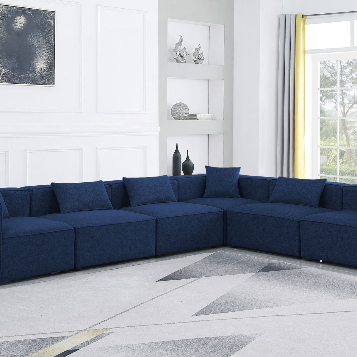 Cube - Linen 6 Piece Modular Corner Sectional