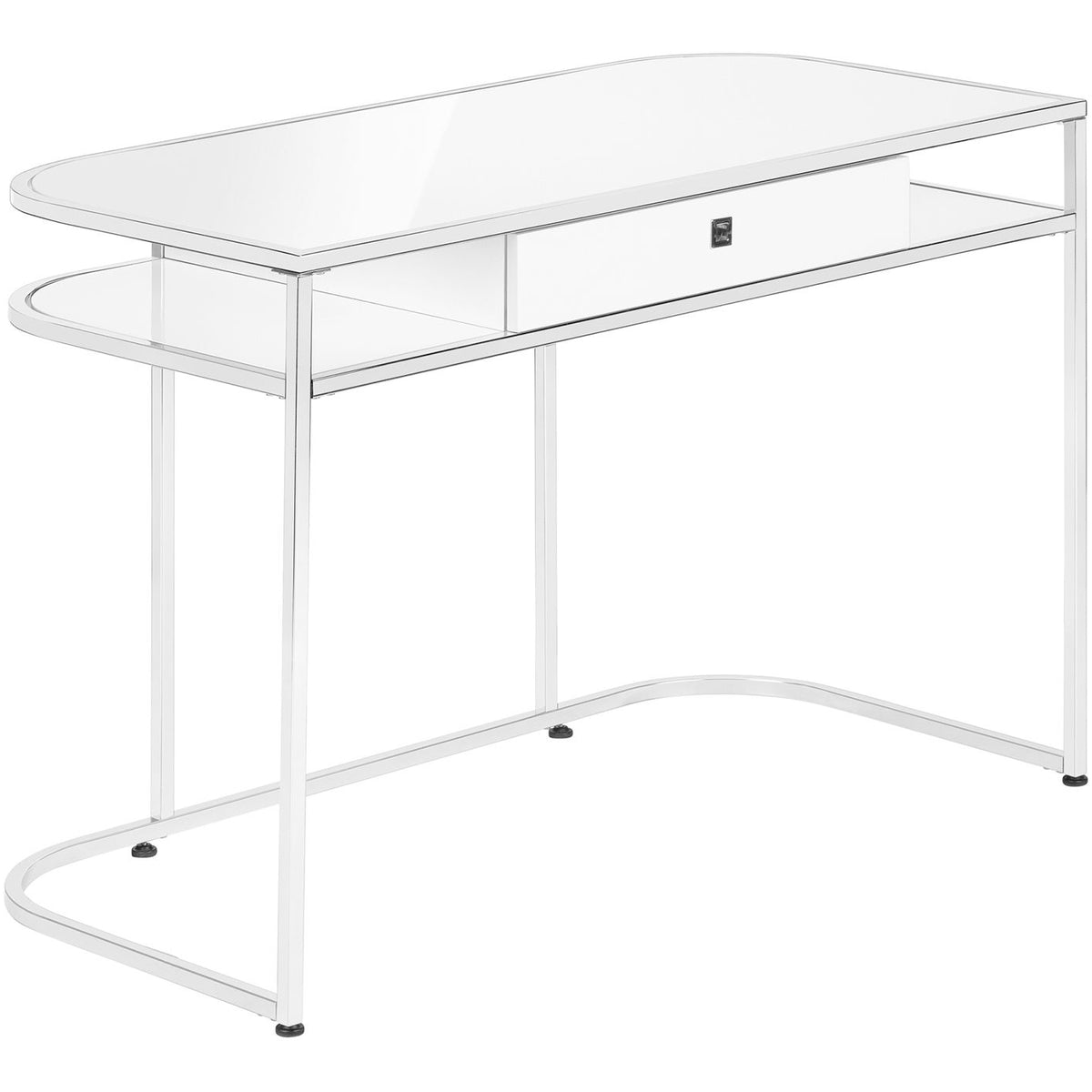 Computer Desk For Home Office, Laptop, Storage Drawers, Contemporary And Modern - White