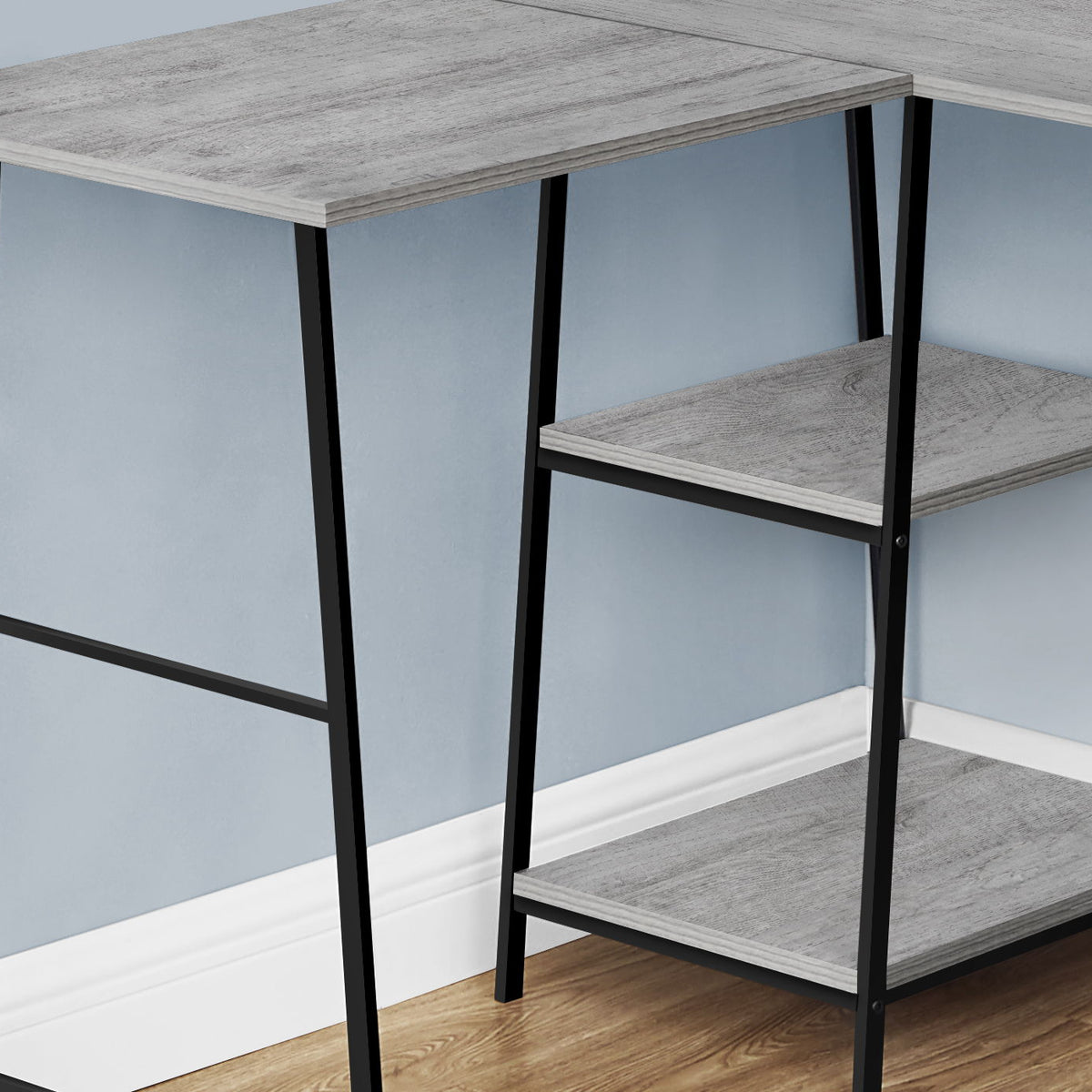 Computer Desk, Home Office, Corner, Storage Shelves, L Shape, Work, Laptop, Contemporary, Modern