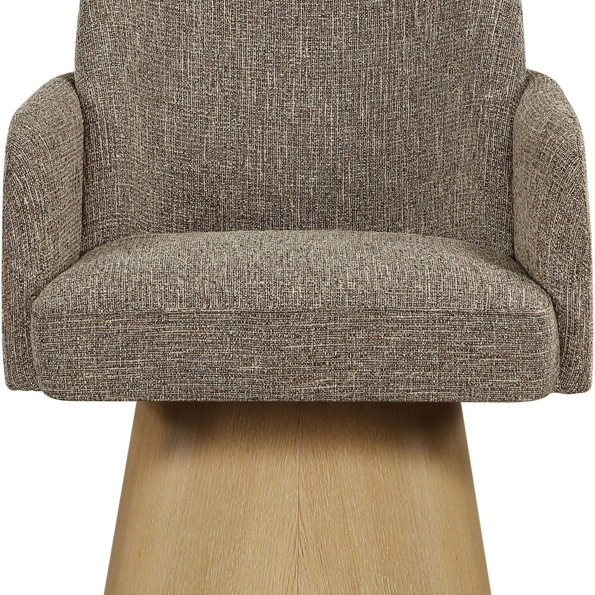 Marlowe - Linen Textured Fabric Upholstered Swivel Dining Arm Chair - Stained Natural