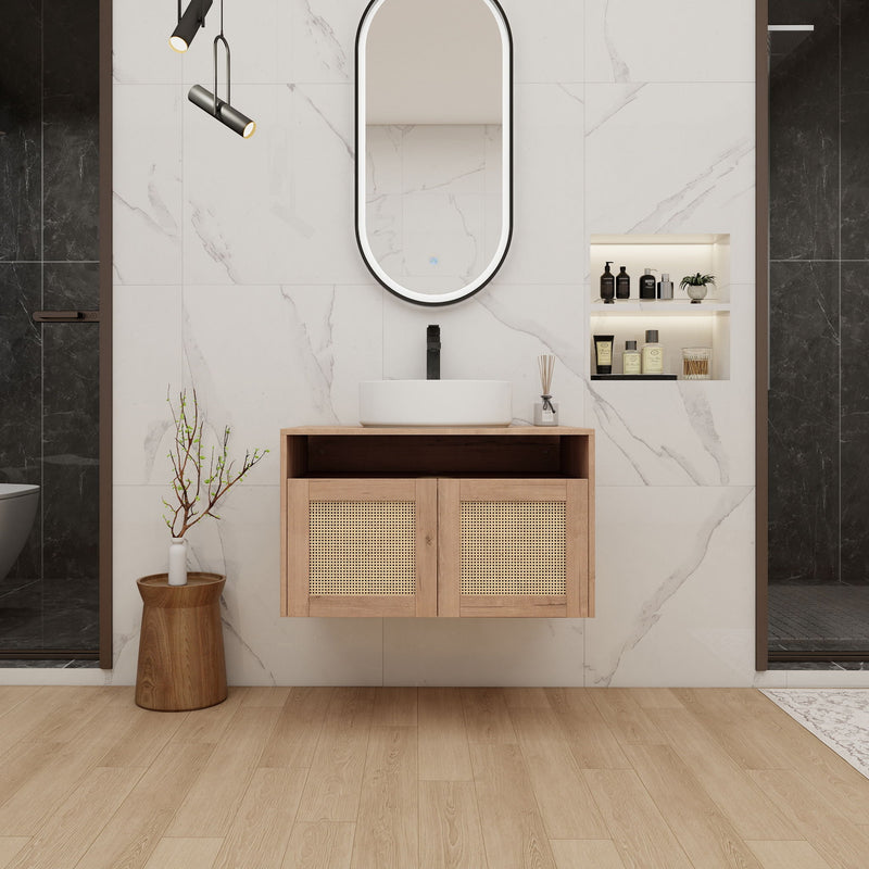 Bathroom Vanity & Art Sink, 2 Soft Close Doors, Float Mounting Design