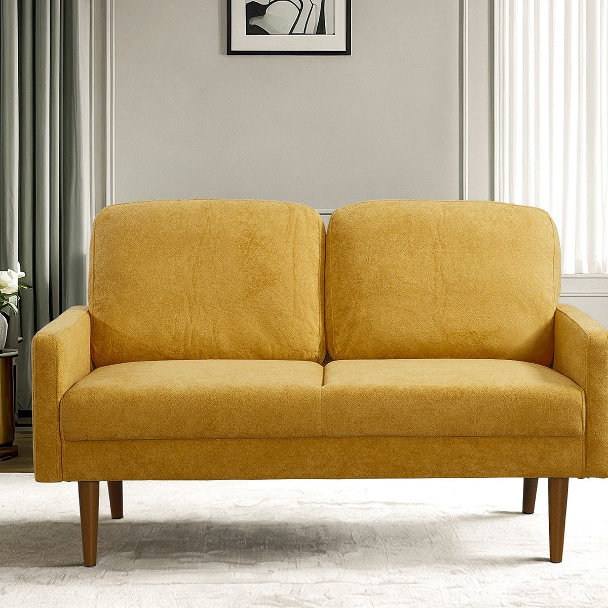 Loveseat Sofa, European Style With Sleek Design, Modern & Vintage Flair, Upholstered 2 Seater Couch