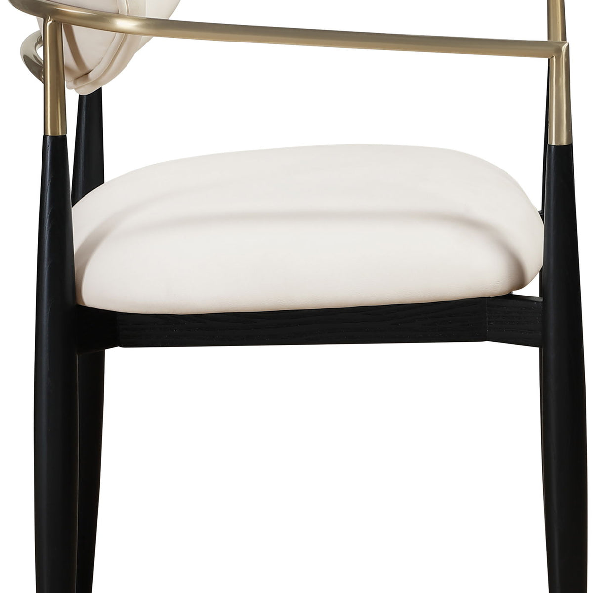 Riccio - Faux Leather Dining Arm Chair (Set of 2) - Black And Gold Frame