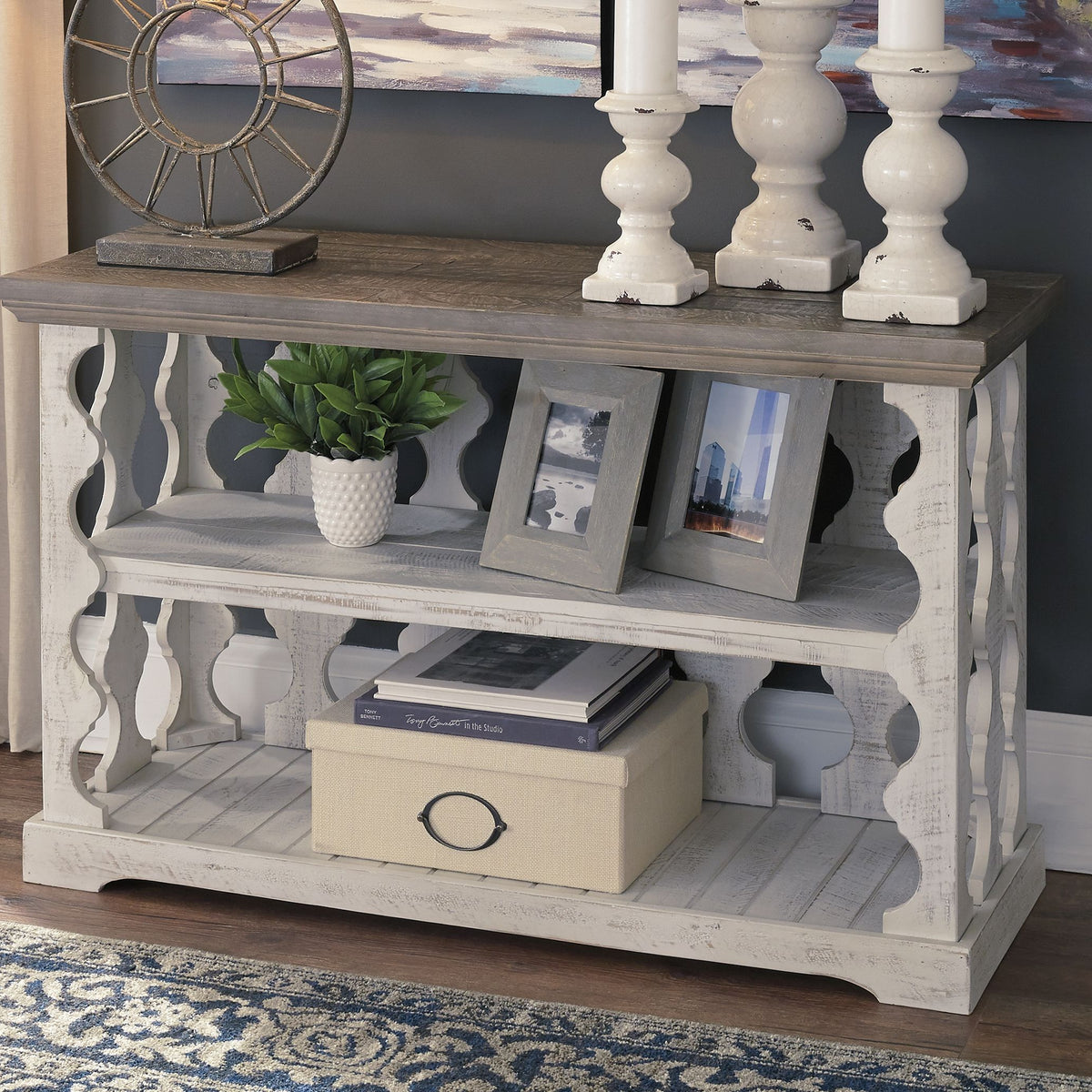 Havalance - Console Sofa Table - Gray / White