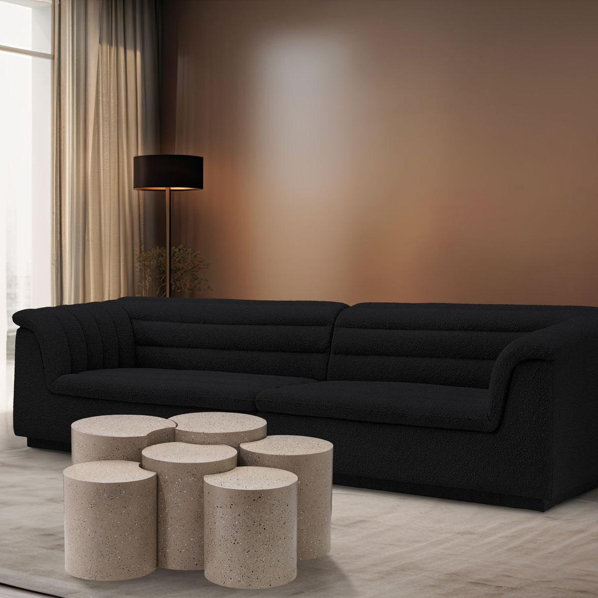 Dimple - 20" 6 Piece Modular Coffee Table - Terazzo Finish