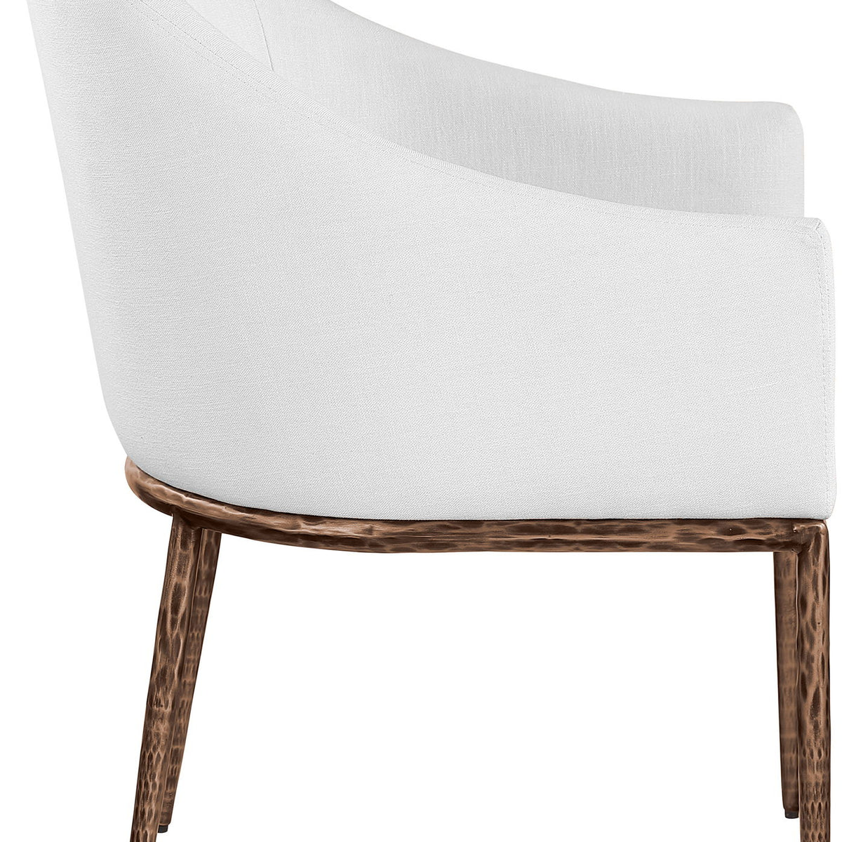 Ferro - Upholstered Dining Arm Chair With Brushed Bronze Legs