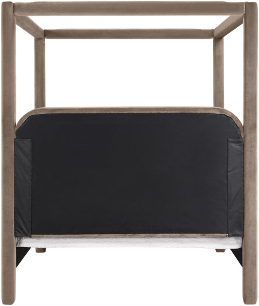 Salina - Velvet Upholstered Bed - Taupe