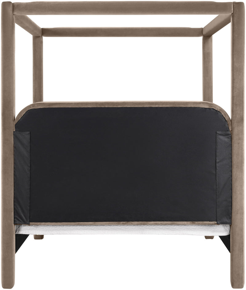 Salina - Velvet Upholstered Bed - Taupe
