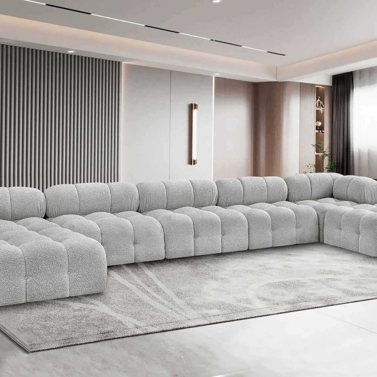 Ames - 7 Piece Fabric Modular U-Shaped Sectional