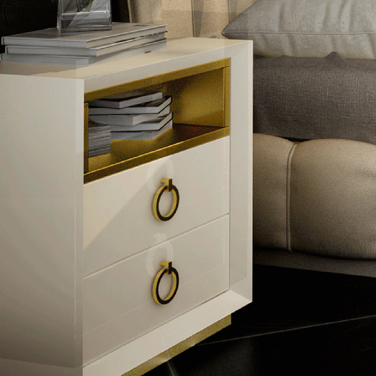 Velvet - Nightstand - Beige