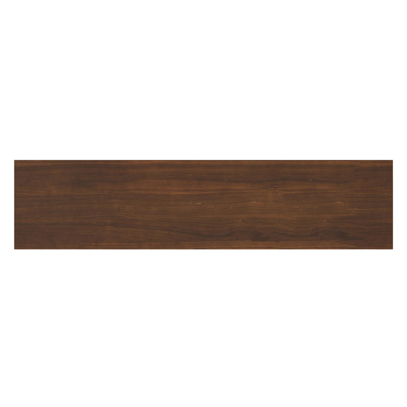 Walnut media stand top panel with visible woodgrain texture