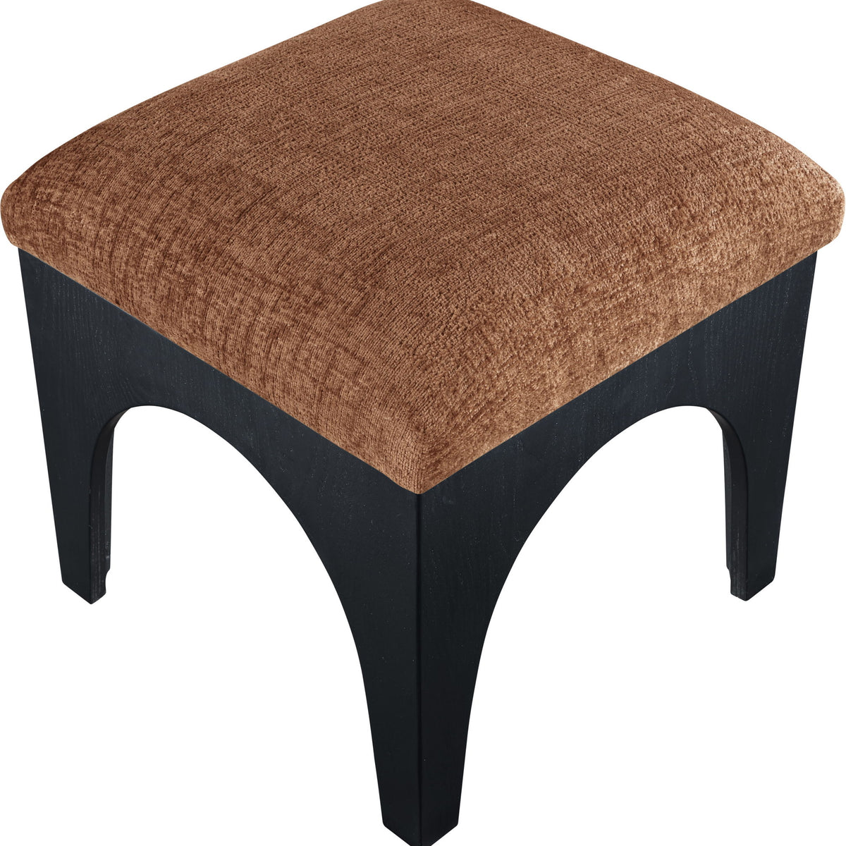 Lawson - Chenille Fabric Ottoman - Black Base