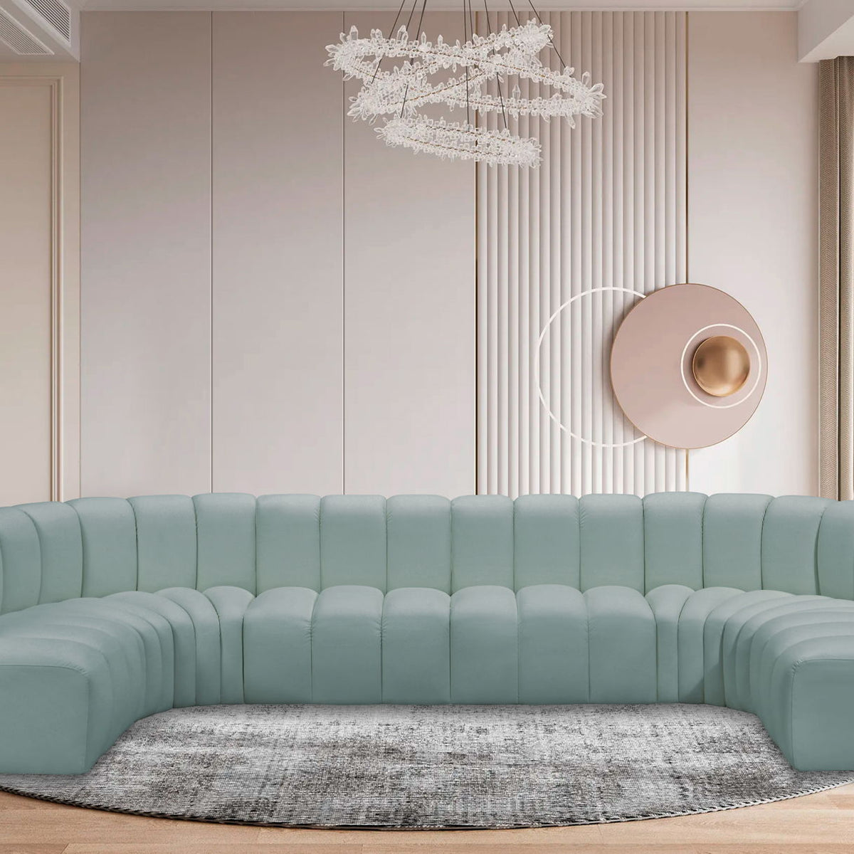 Arc - Faux Leather Modular U-Shaped Sectional