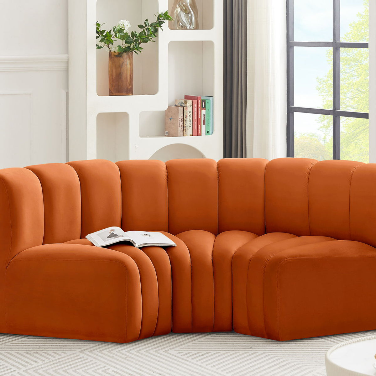 Arc - Velvet 3 Piece Modular U-Shaped Sofa