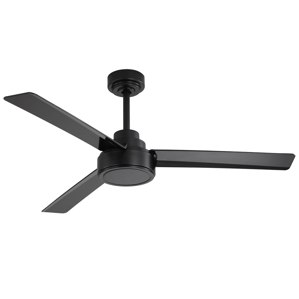 52" Outdoor Ceiling Fan Without Light, 3 Abs Blades Farmhouse Ceiling Fan With Remote Control 6-Speed Reversible Dc Motor For Living Room, Bedroom, Kitchen - Black