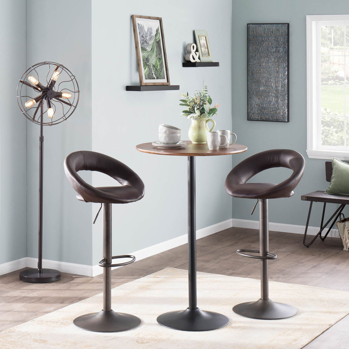 Pebble - Mid Century Modern Table Adjusts From Dining To Bar
