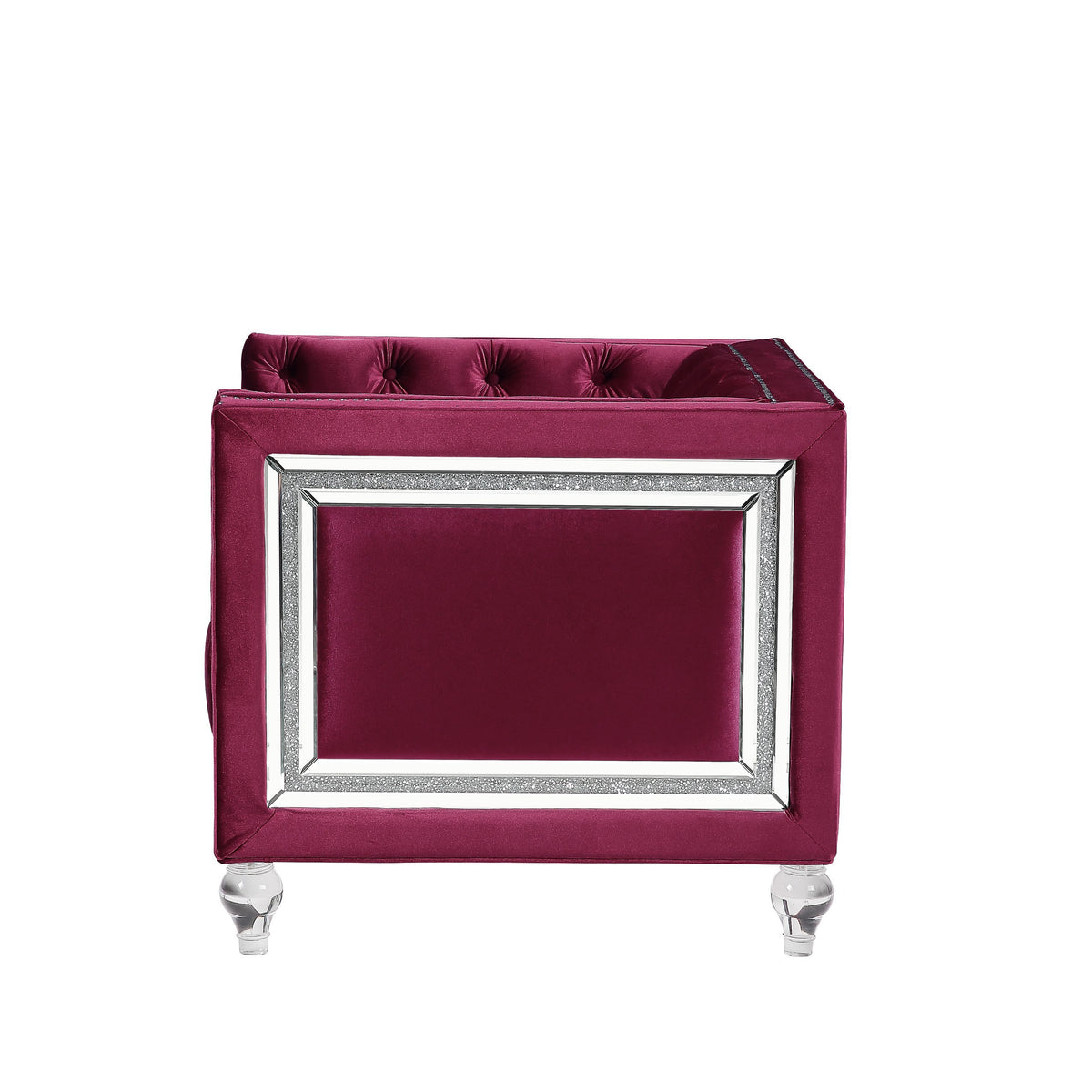 Heibero Loveseat - With 2 Pillows - Burgundy
