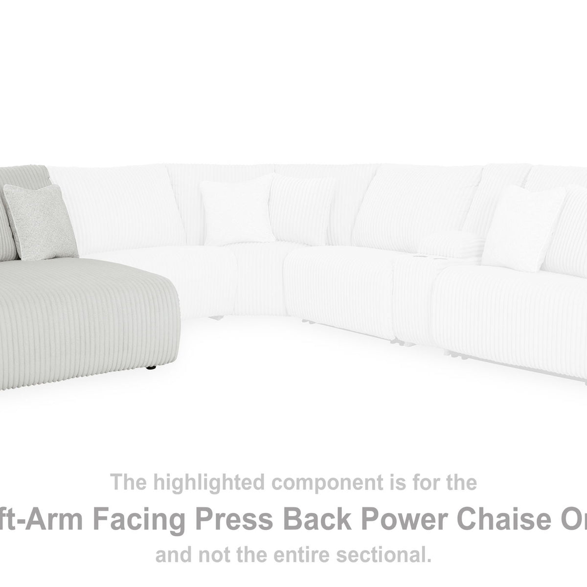 Top Tier - Laf Press Back Power Chaise - Alloy