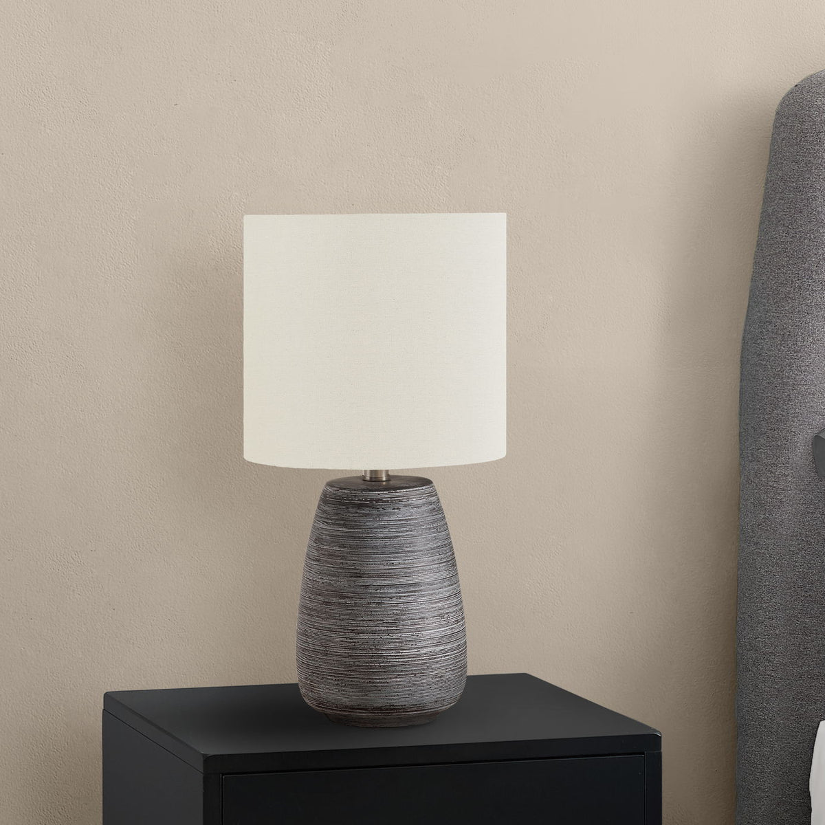 Lighting, Table Lamp, Ceramic, Contemporary - Gray / Cream
