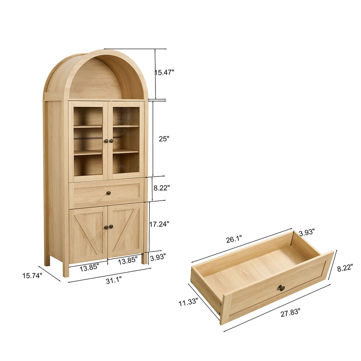 Retro Dome Cabinet With Large Storage Space